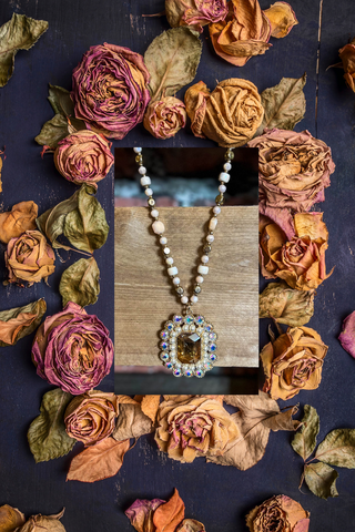 AMAZONITE NATURAL STONES CROSS NECKLACE