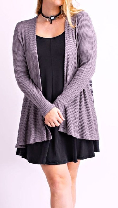PLUS SIZE CARDIGAN LIGHTWEITHT GRAY LACE STYLISH ---------SALE