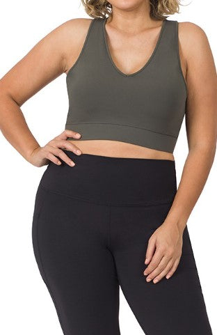 14-24 SIZE - ATHLETIC RACERBACK CROPPED TANK TOP BLACK------SALE