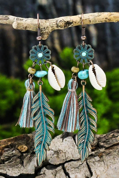 Bohemian Fringe Earrings With Feathers Designs