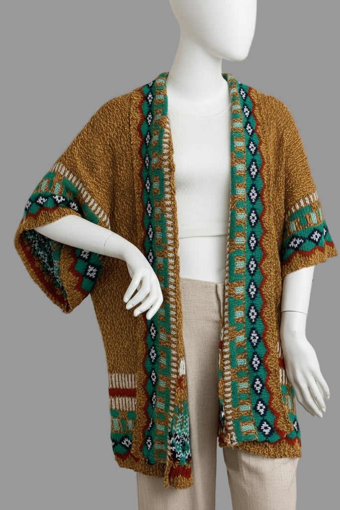 CANYON SOUL CARDIGAN SWEATER KIMONO IN MUSTARD