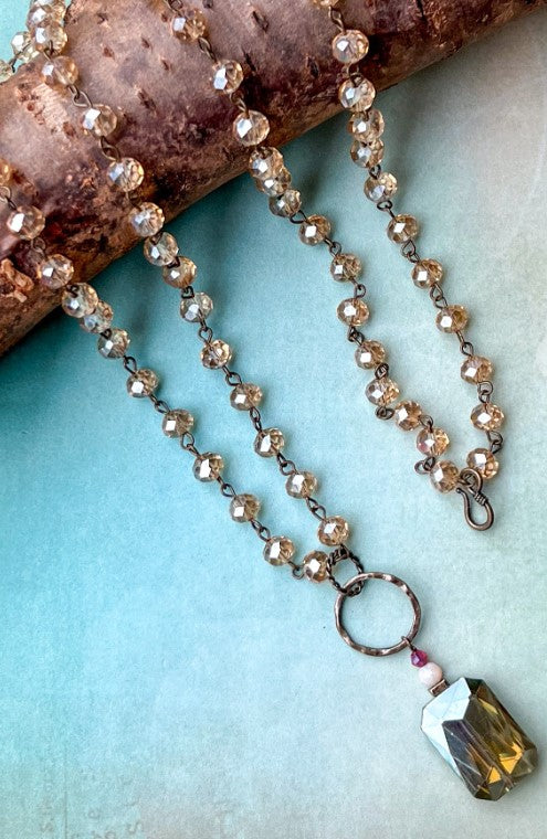 MoonLight Crystal Long Necklace