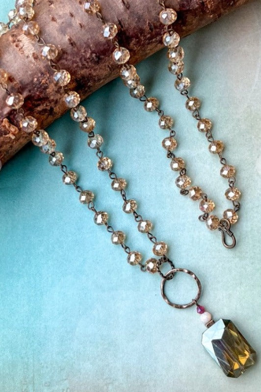 MoonLight Crystal Long Necklace