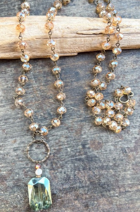 MoonLight Crystal Long Necklace