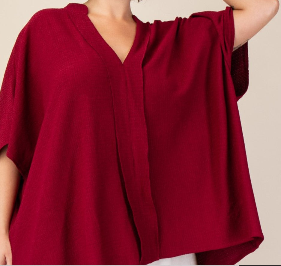 DOWNTOWN EASY LOOK WINE COMFY TUNIC