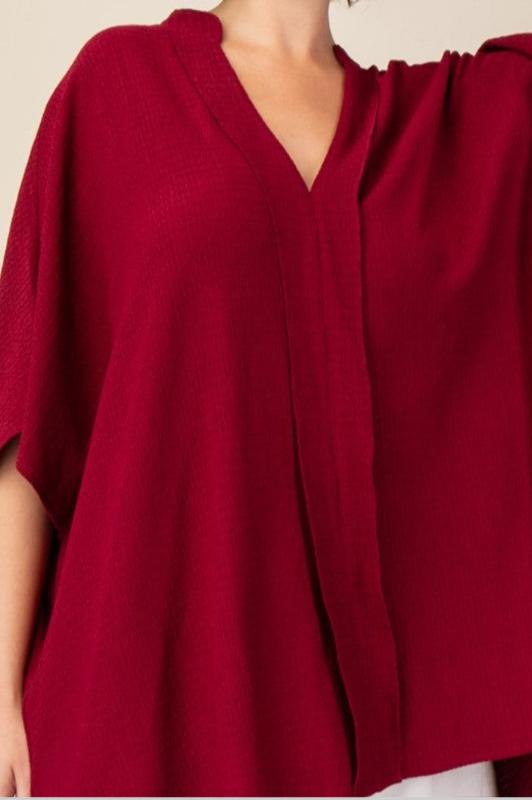 DOWNTOWN EASY LOOK WINE COMFY TUNIC