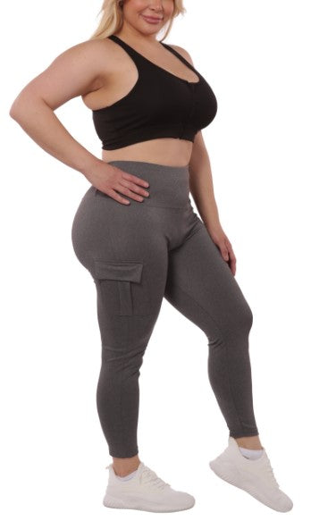 SPORTS LEGGINGS CARGO POCKET IN GRAY ------------- SALE