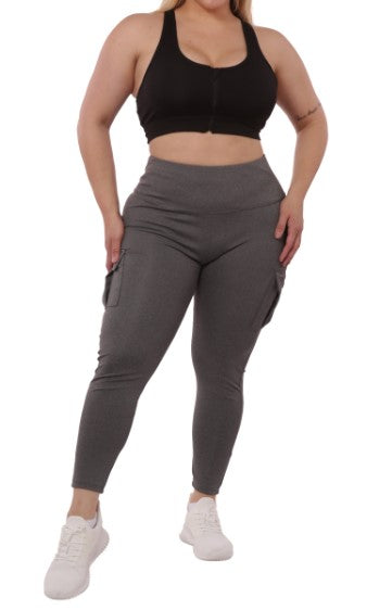 SPORTS LEGGINGS CARGO POCKET IN GRAY ------------- SALE
