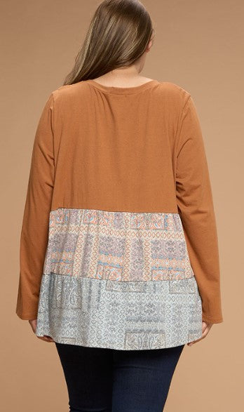 PLUS SIZE COMFY 100% COTTON OVERSIZED BABYDOLL IN BROWN SUGAR----------SALE