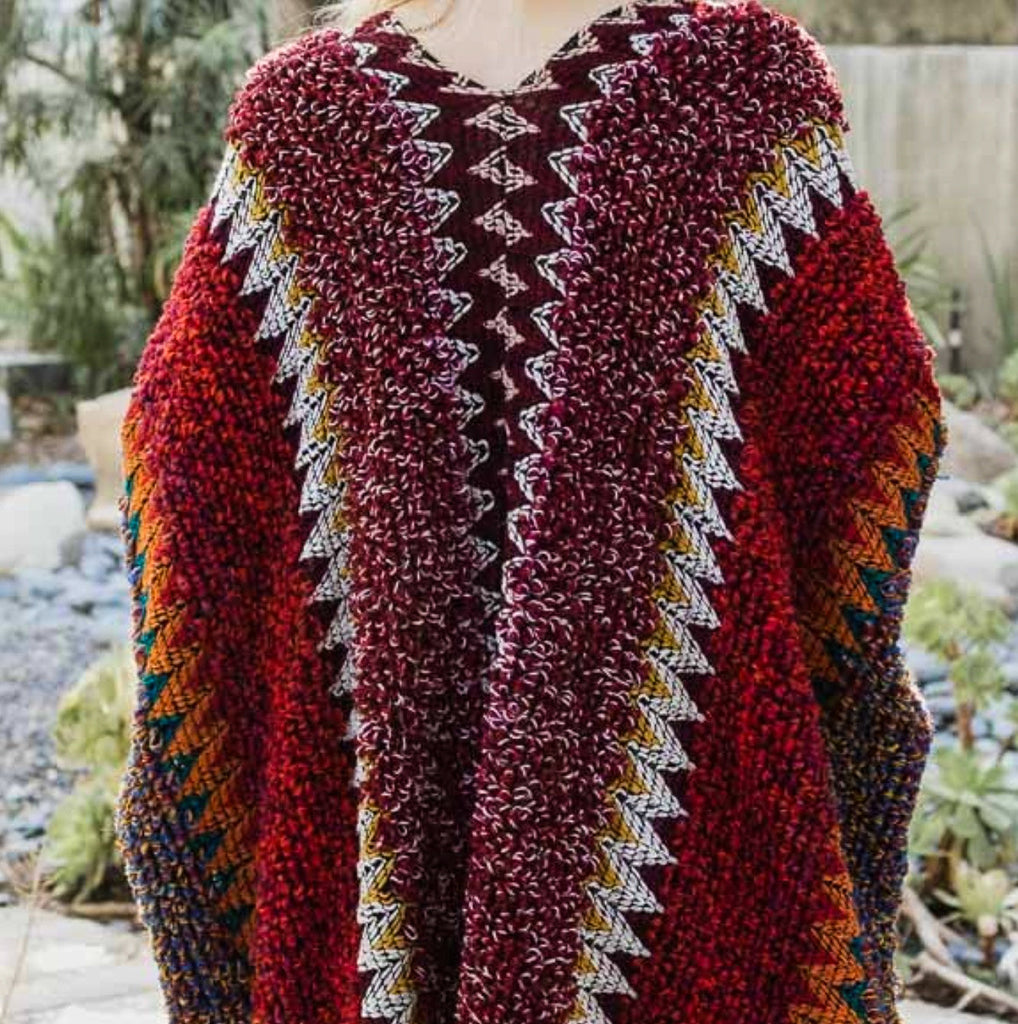 Authentic Beauty Crochet Kimono in Maroon and Multi-Color