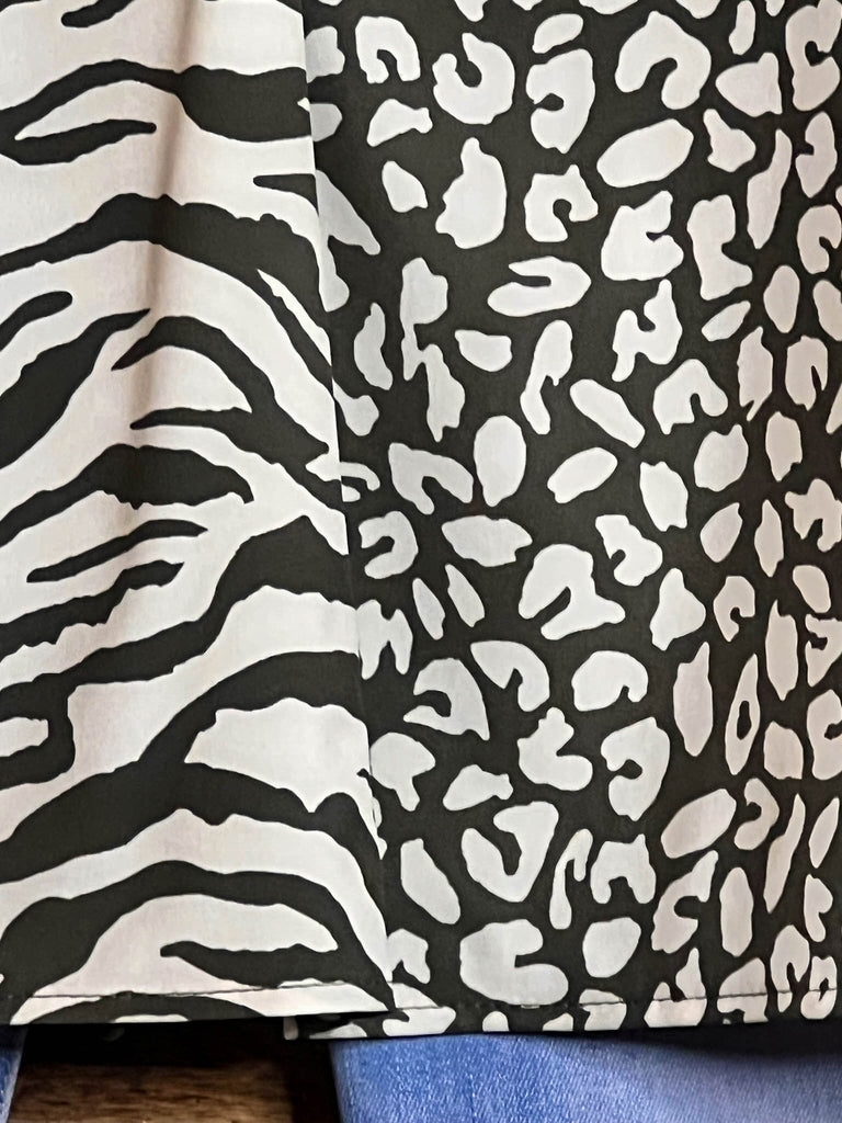 JUST THE TWO OF US FAB TUNIC IN OLIVE & MULTI