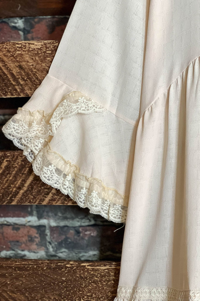 16-18 SIZE - BEIGE LACE TRIM DRESS TUNIC----------SALE