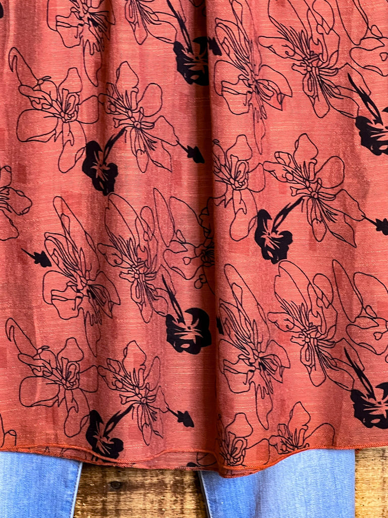 16-20 SIZE - BABYDOLL TUNIC IN RUST--------SALE