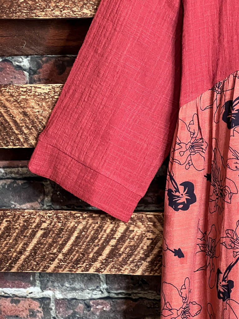 16-20 SIZE - BABYDOLL TUNIC IN RUST--------SALE