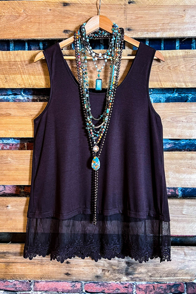 A Timeless Touch Brown Lace Extender Top