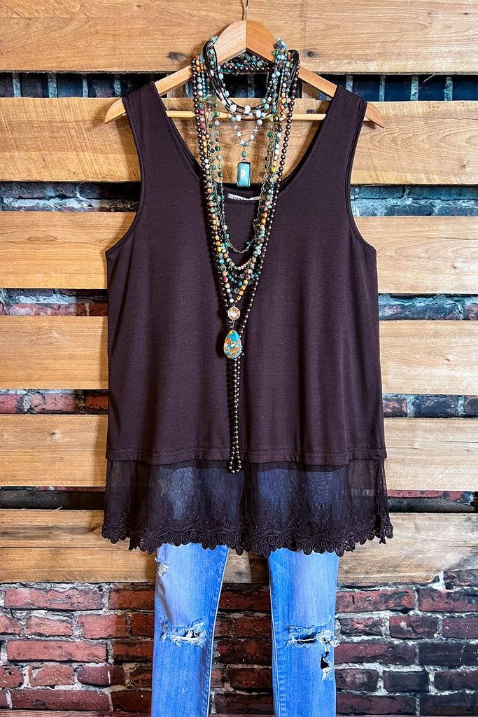 A Timeless Touch Brown Lace Extender Top
