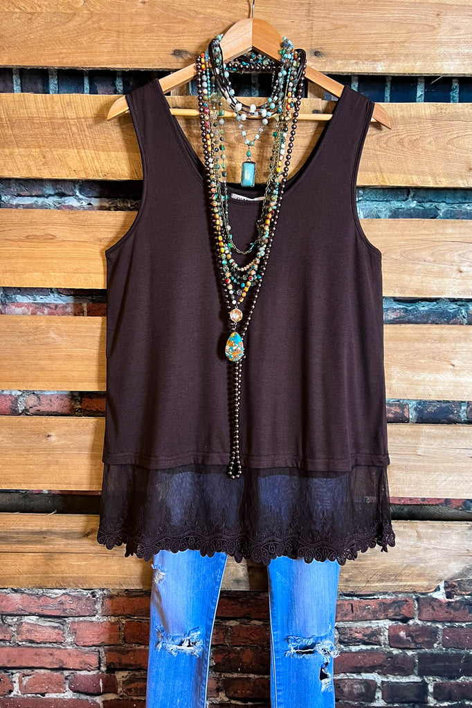 A Timeless Touch Brown Lace Extender Top