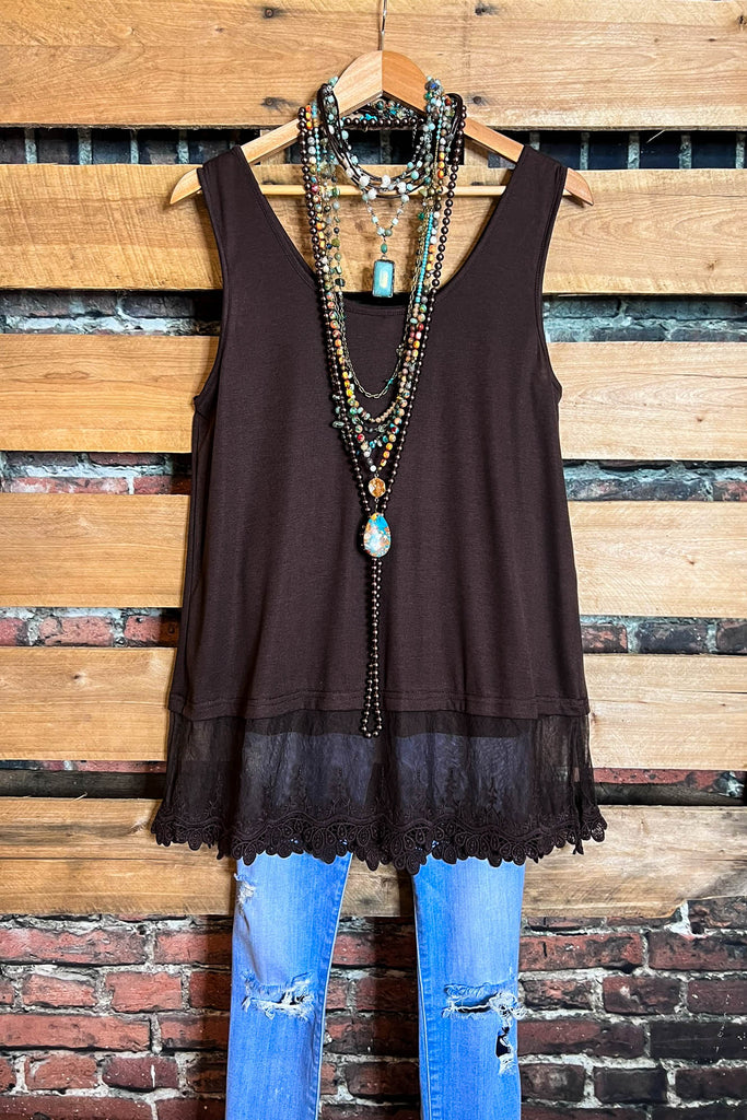 A Timeless Touch Brown Lace Extender Top