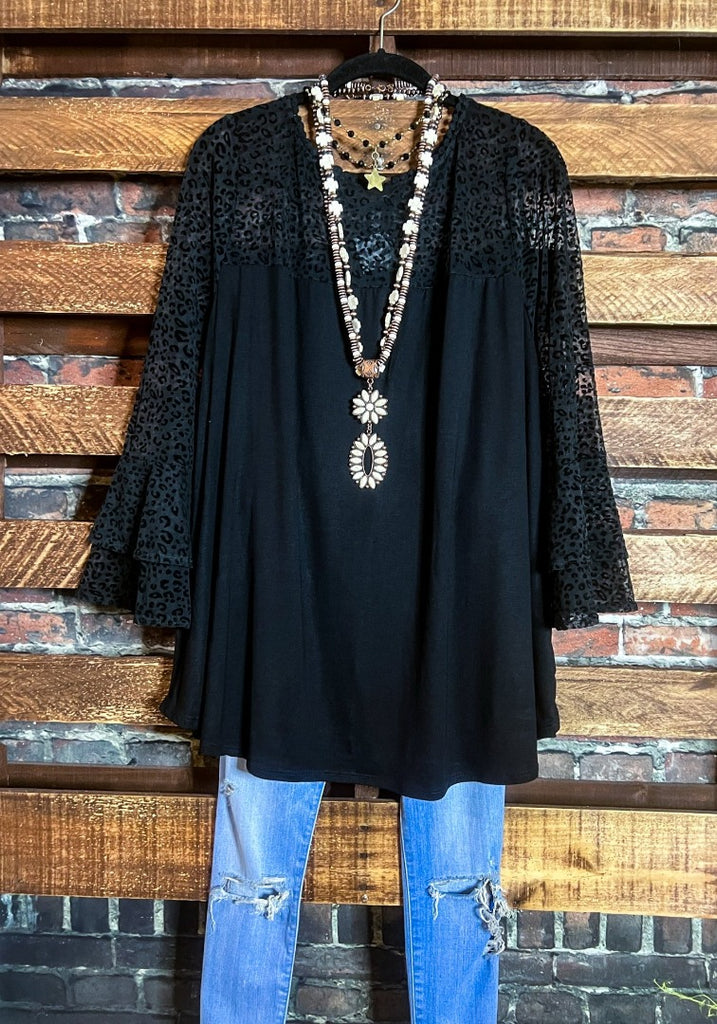 An Absolute Treasure Black Leopard Print Tunic