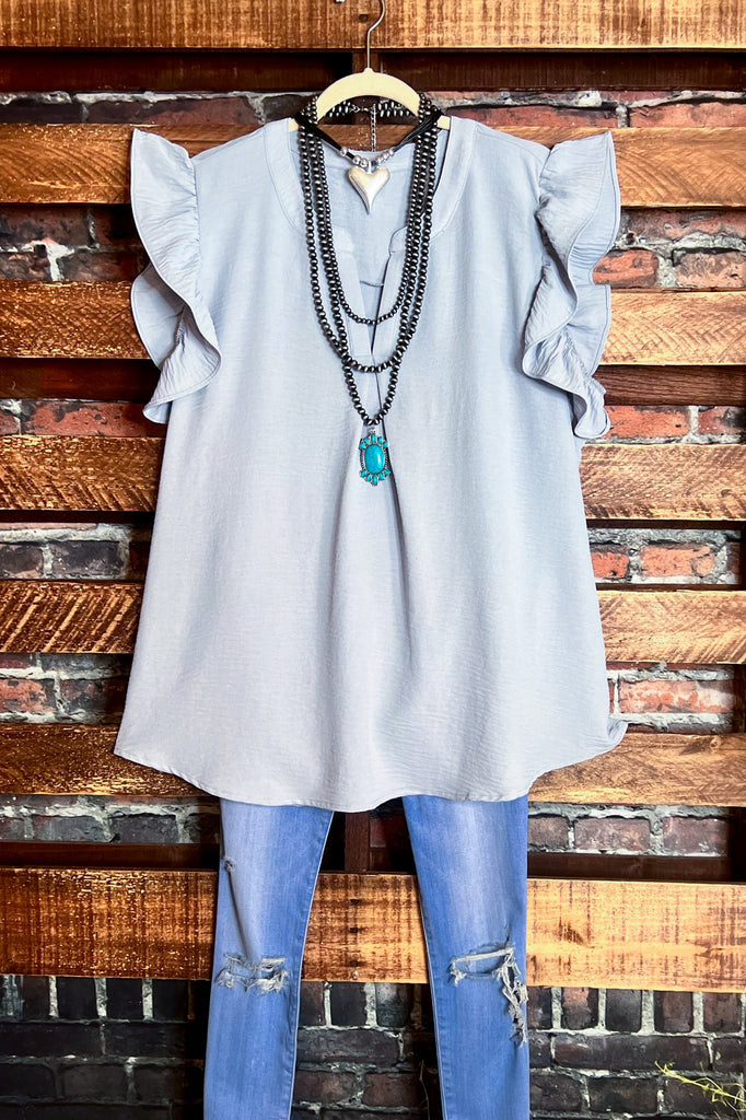 Sweet Emotions Top in Light Gray