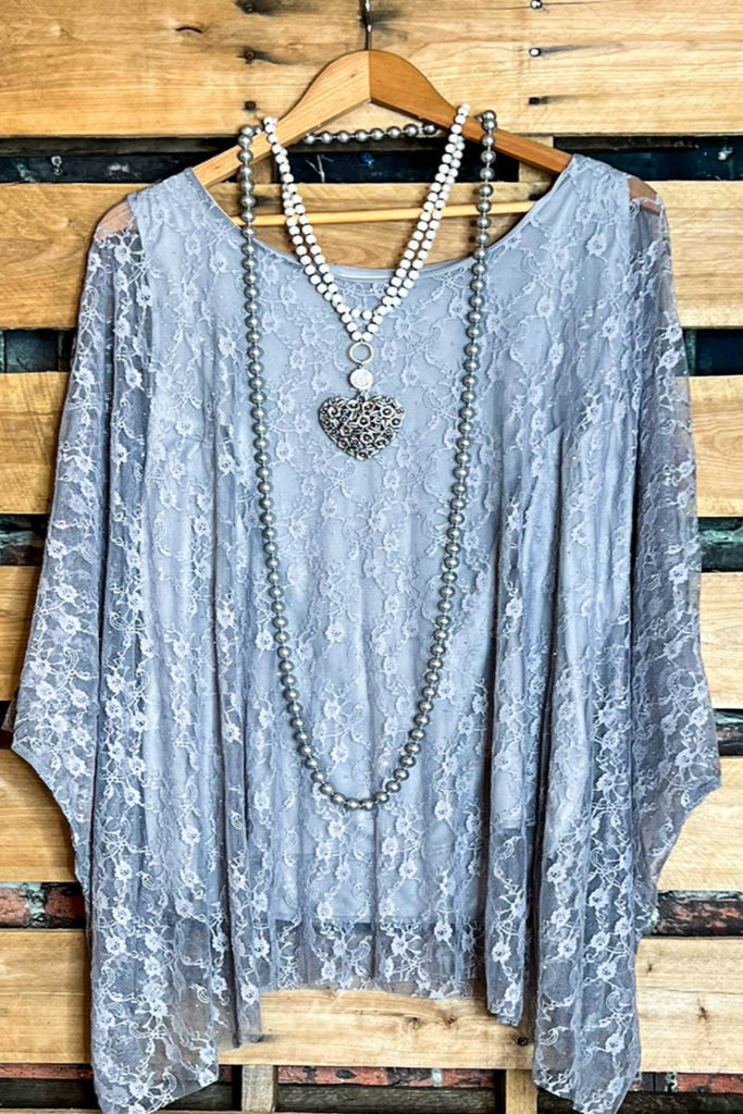Confident Glamour Tunic Gray Timeless & Fabulous