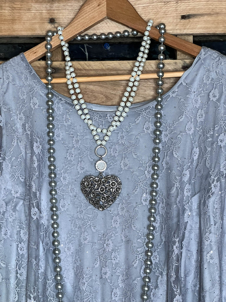 Confident Glamour Tunic Gray Timeless & Fabulous