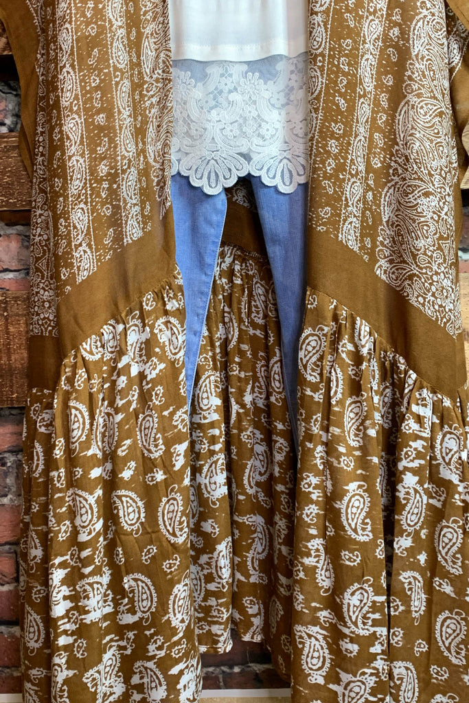Le Bohemian Heart & Soul Oversized Maxi Kimono in Brown