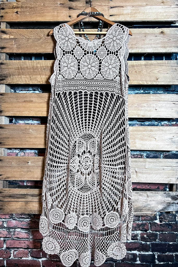 Best of My Love Bohemian Crochet Vest in Mocha