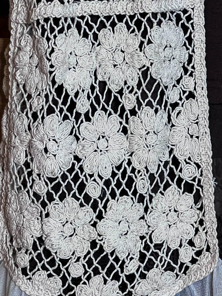 Keep It Authentic Natural Vintage Crochet & Lace Vest