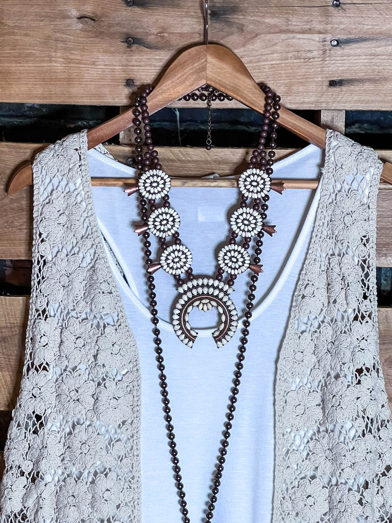 Keep It Authentic Natural Vintage Crochet & Lace Vest