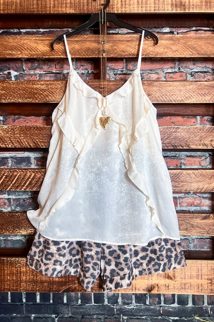 COMFY SOFT LEOPARD PRINT 1X 2X 3X SHORT IN BROWN-------SALE