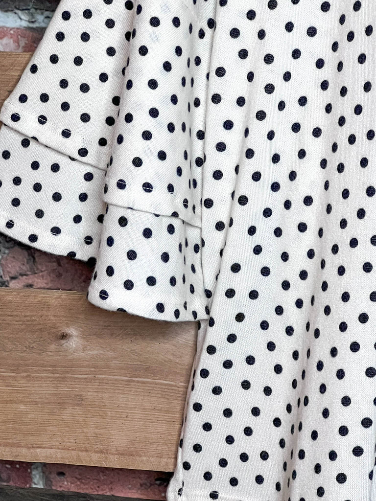 DARLING BE MINE POLKA DOT TUNIC IN BLACK AND CREAM