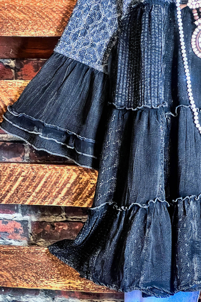 A ROMANTIC TWIST BOHO BLACK DRESS-----------SALE