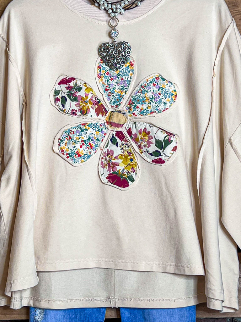 THE ART FOR THE SOUL 100% COTTON COMFY SOFT SWEATSHIRT IN BEIGE OATMEAL
