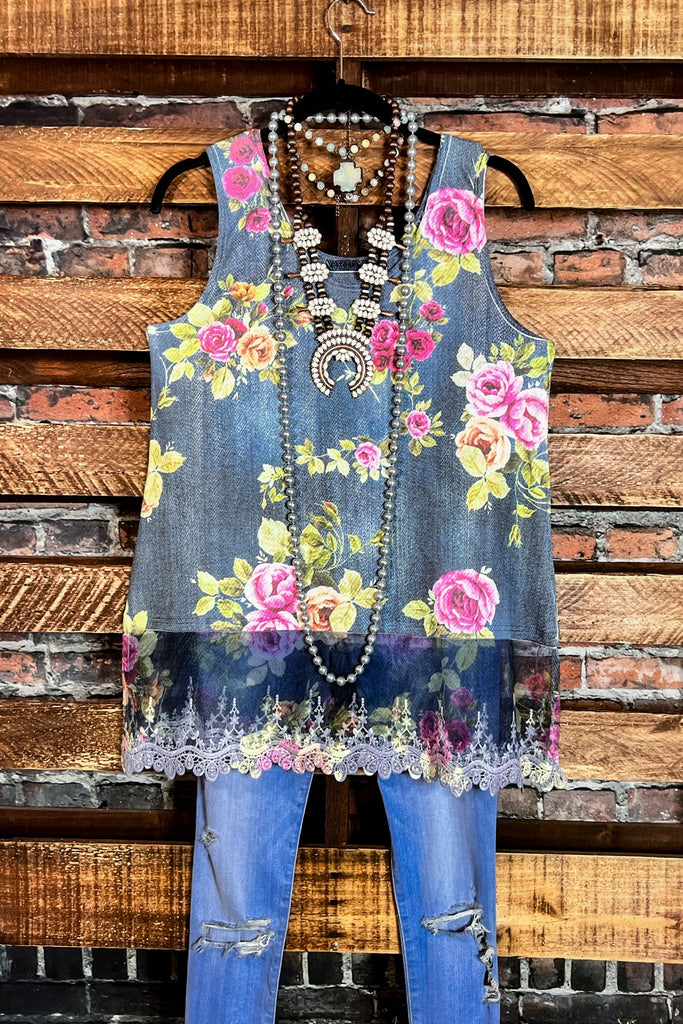 Denim & Roses Lace Layering Top ---------Sale
