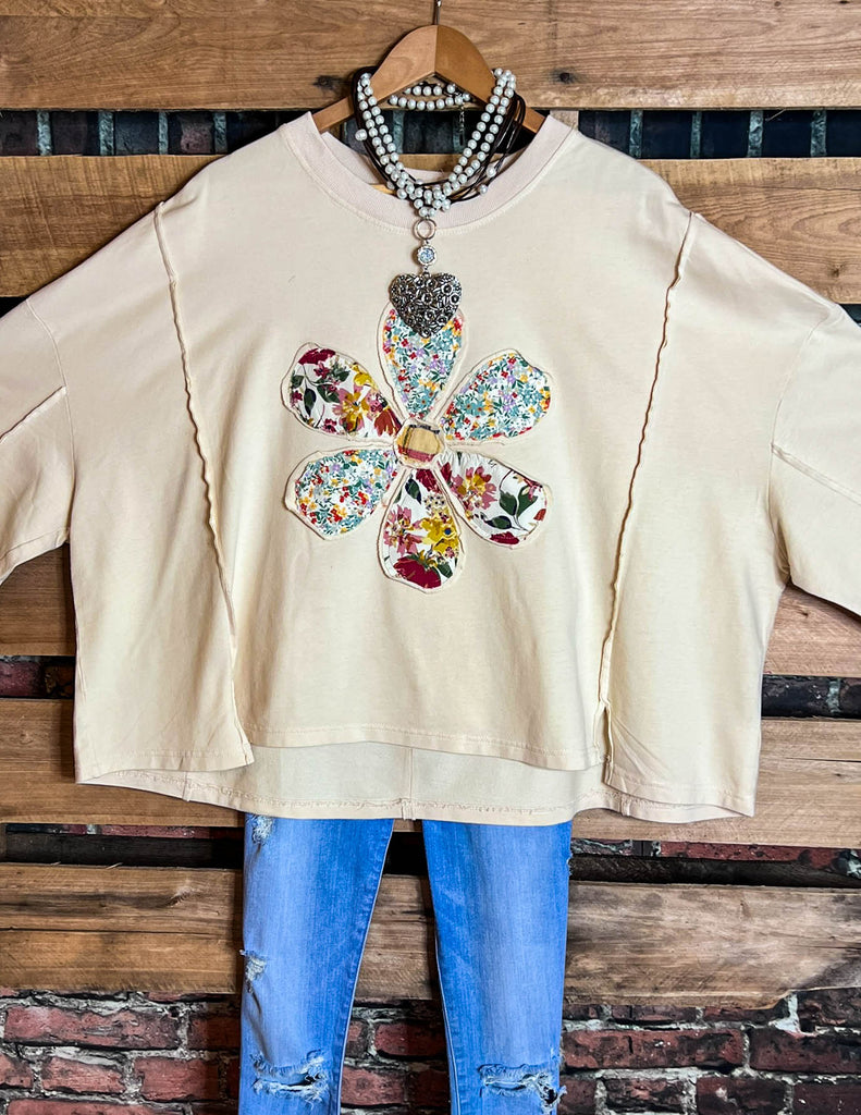THE ART FOR THE SOUL 100% COTTON COMFY SOFT SWEATSHIRT IN BEIGE OATMEAL