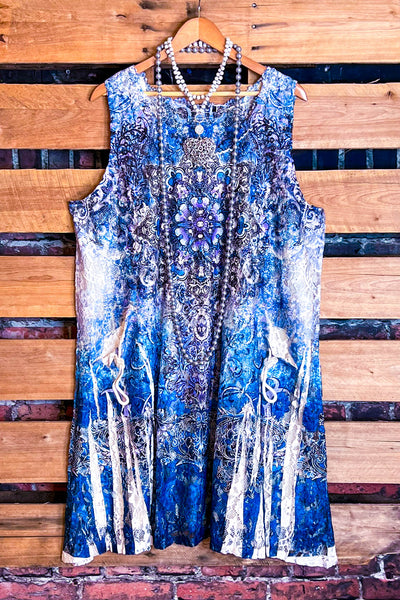 Dancing With Joy Blue & Multicolor Lace Dress – Life is Chic
