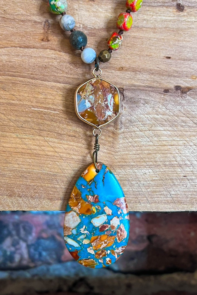 Bali Dream Sea Turquoise & Multi-Color Natural Stone Necklace
