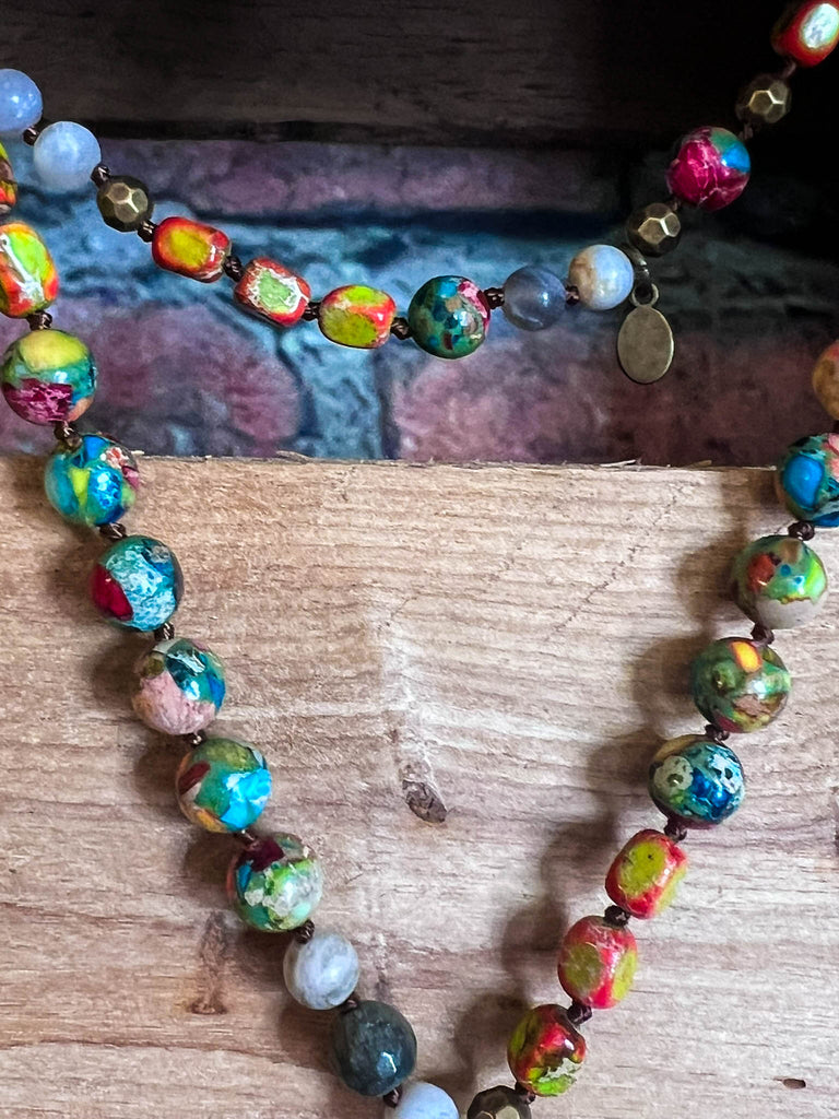 Bali Dream Sea Turquoise & Multi-Color Natural Stone Necklace