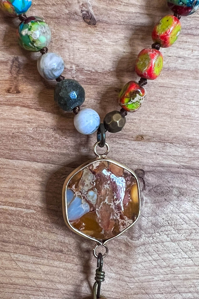 Bali Dream Sea Turquoise & Multi-Color Natural Stone Necklace