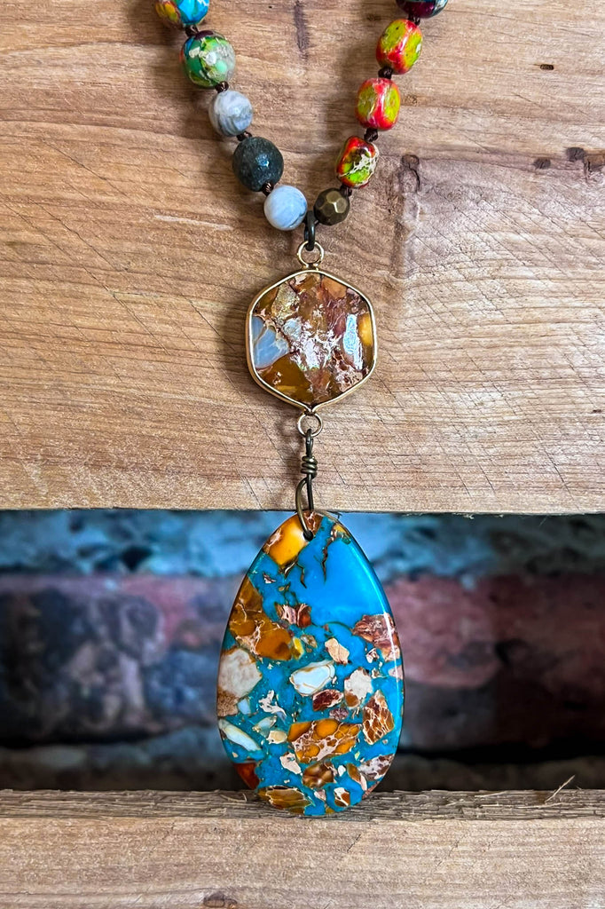 Bali Dream Sea Turquoise & Multi-Color Natural Stone Necklace