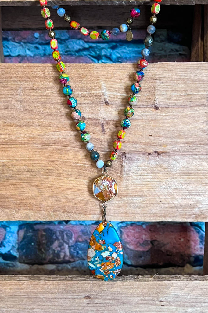 Bali Dream Sea Turquoise & Multi-Color Natural Stone Necklace