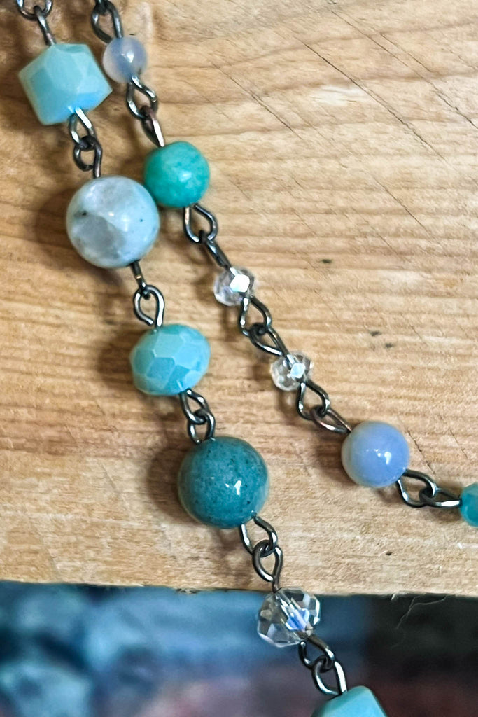 Rustic Natural Stone Amazonite Positive Energy Necklace