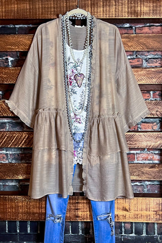 FOREVER PERFECTLY SIMPLE & OVERSIZED T-TUNIC IN ASH OLIVE -----------SALE