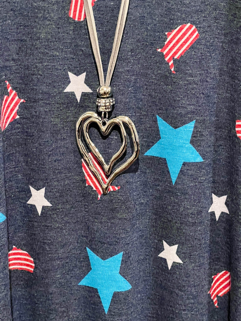 STARS IN BLUE DENIM & MULTI-COLOR TUNIC---------SALE