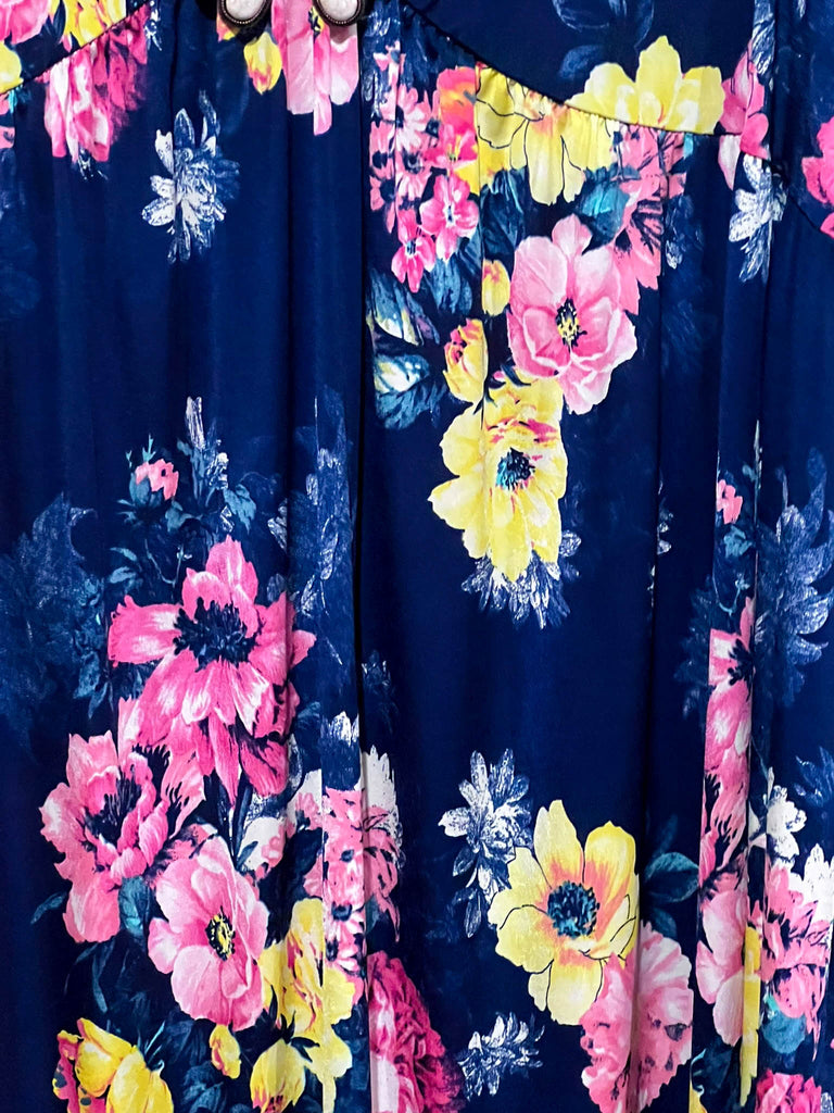 NAVY BLUE FLORAL DRESS---------SALE
