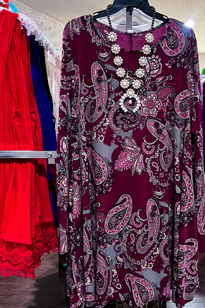 BEAUTY OF THE SEASON WINE & FLORAL DRESS -----SALE