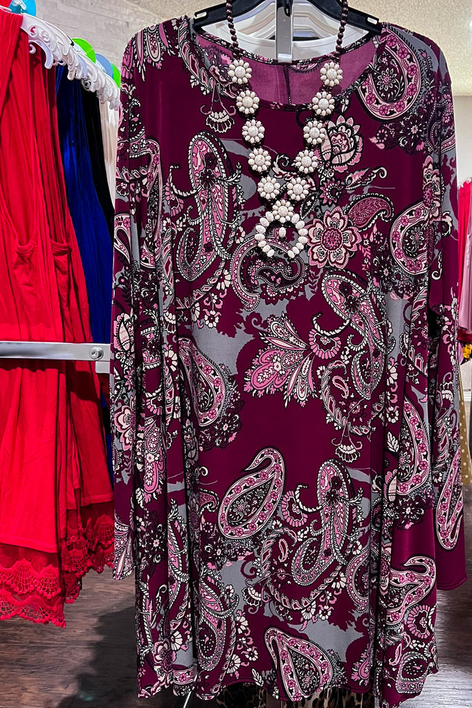 BEAUTY OF THE SEASON WINE & FLORAL DRESS -----SALE