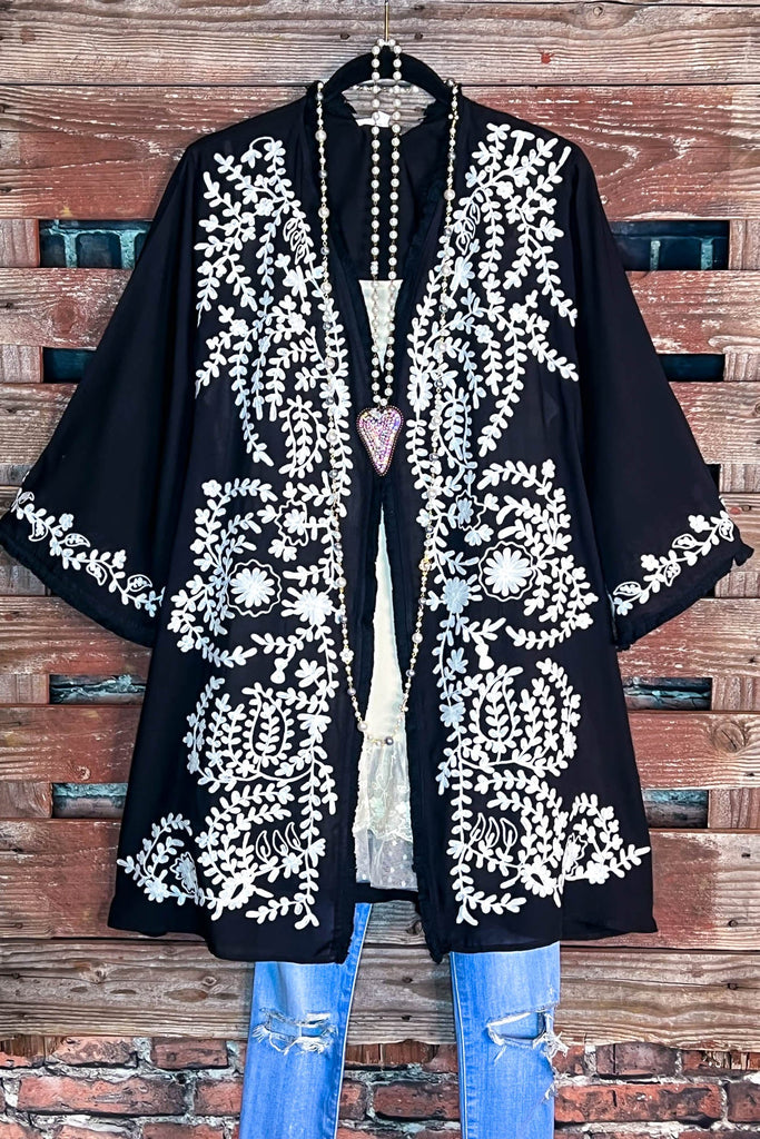 6-8 Size Floral Embroidered Jacket in Black-------Sale
