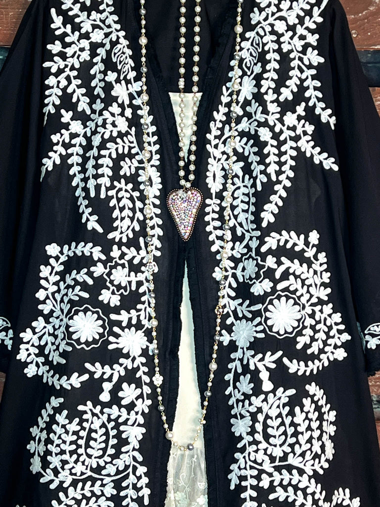 6-8 Size Floral Embroidered Jacket in Black-------Sale